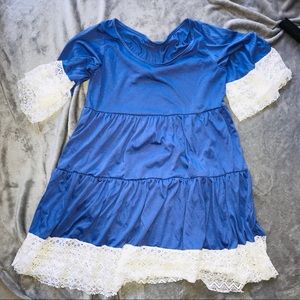 Boutique Small Blue and white lace babydoll dress
